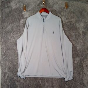 Johnnie-O Light Gray Quarter-Zip Pullover Prep Performance Long Sleeve Mens Xxl
